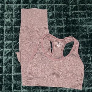 Women's Brown Sports Bra and Leggings Set